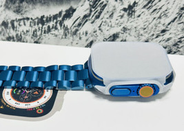 Custom Anodized Blue 49MM Apple Watch ULTRA Titanium Blue Links Band - £1,138.32 GBP