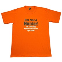 Vtg XL Hunting T-shirt Orange Funny Wildlife Population Control Speciali... - $17.00