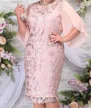 Women Plus Size Short Flutter Sleeve Embroidery Floral Formal Wedding Party Dres - £27.65 GBP