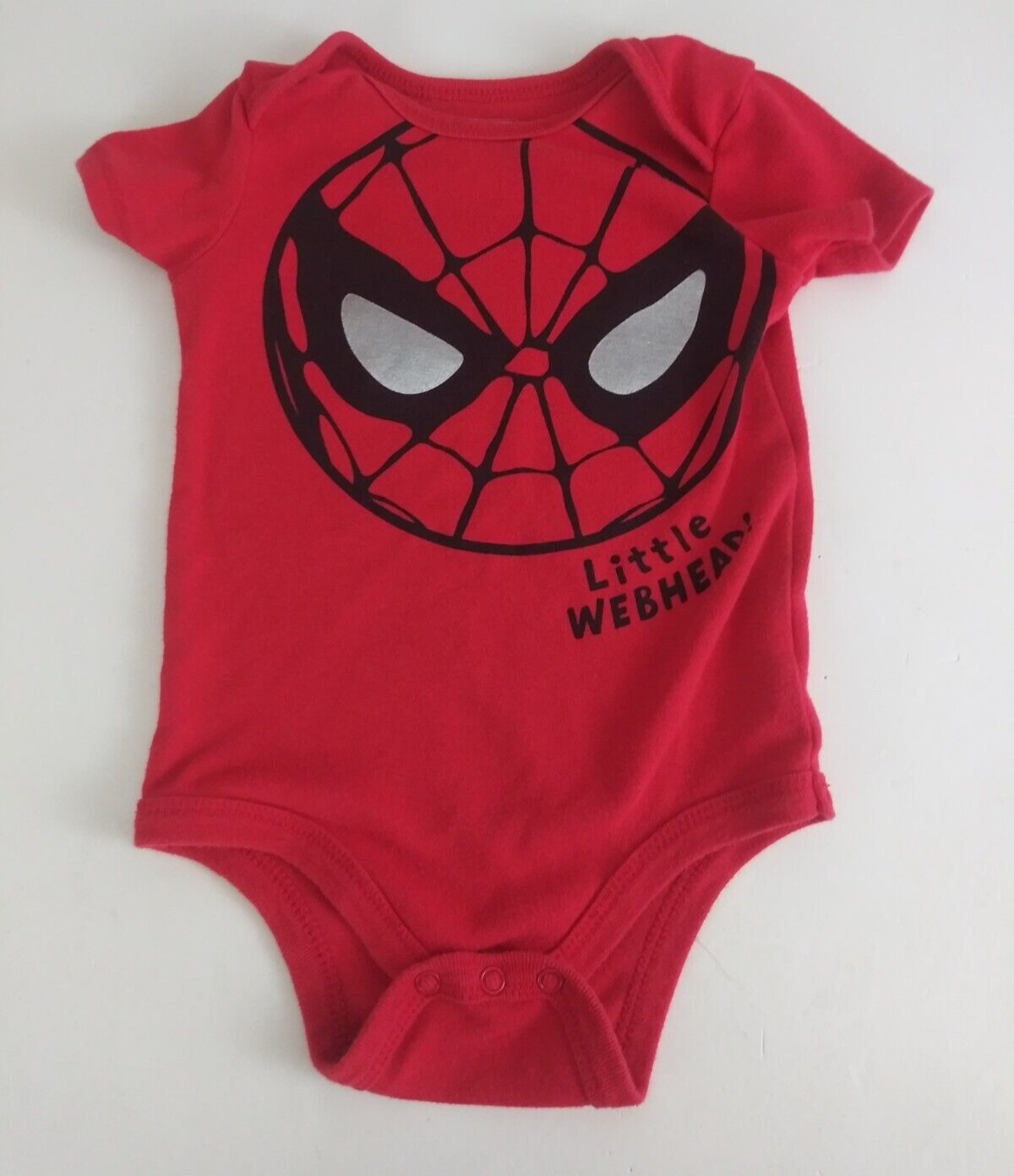 Marvel Spider-Man Little Webhead! Red One Piece Bodysuit Size Infant 18 Months - $9.69