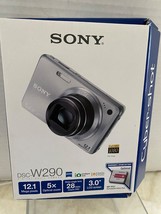 Sony Cyber-Shot DSC-W290 12.1MP Digital Camera w/ Battery Charger Card Box WORKS - £98.09 GBP