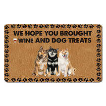 Funny Shiba Inu Dogs Outdoor Doormat Wine And Dog Treats Mat Gift For Do... - £31.57 GBP