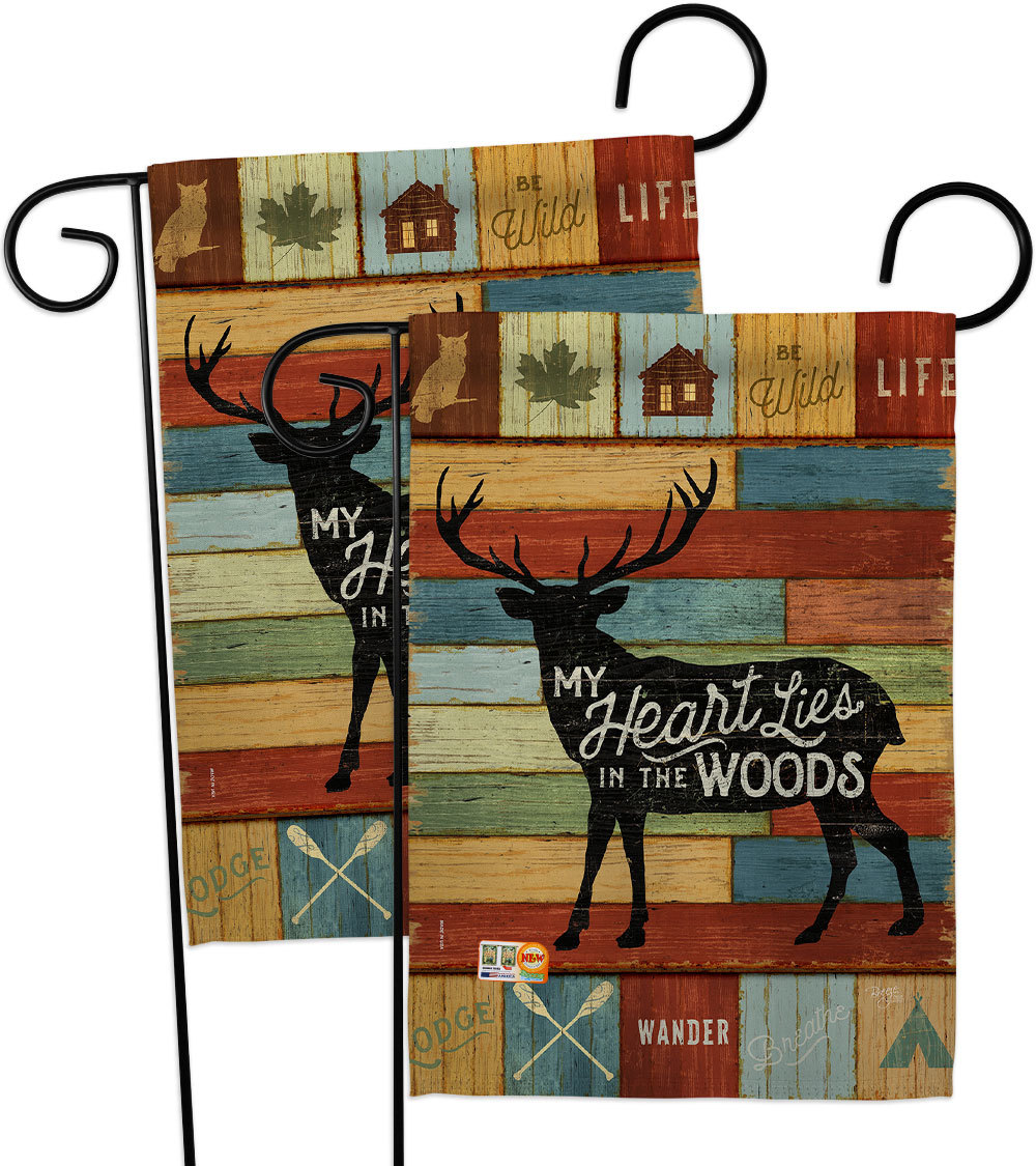 My Heart Lies In The Woods Garden Flags Pack Lodge 13 X18.5 Double-Sided House B - $28.97
