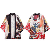 2022 Men Japanese Kimono Jacket Girl Print Harajuku Hip Hop Japan Style Streetwe - £63.30 GBP
