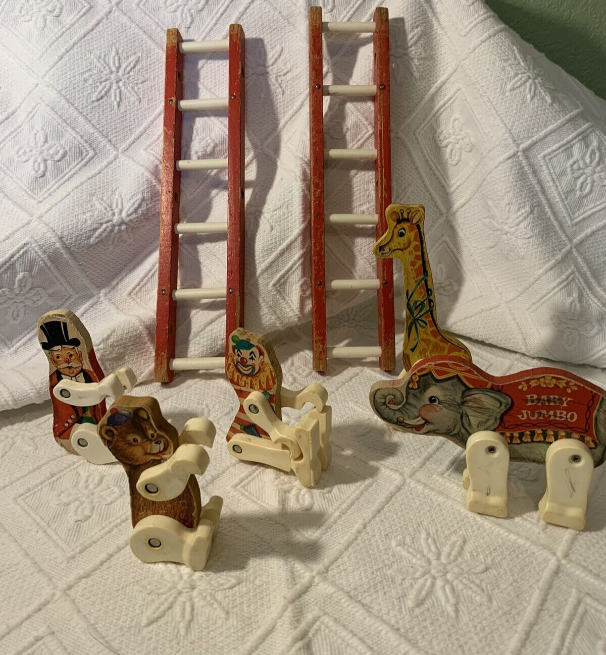 Primary image for VINTAGE Fisher Price Junior Circus Toy Playset Wood Animals Clown Ring Master