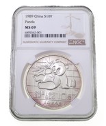 1989 China S10Y Silver Panda Graded by NGC as MS-69 - $186.29 CAD