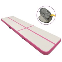 vidaXL Inflatable Gymnastics Mat with Pump 315.0x39.4x5.9&quot; PVC Pink - €612,60 EUR