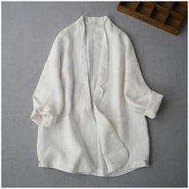 KUSAHIKI Causal Women Cotton Linen Coat Long Sleeve 2023 Summer Thin Cardigan Ja - £37.36 GBP