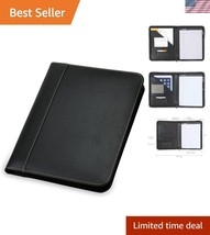 Professional Faux Leather Portfolio with Large Pocket and Secure Zipper ... - €37,11 EUR