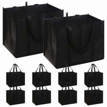 Set Of 10 Reusable Grocery Bags Extra Large Foldable Heavy Duty Shopping Tote Pr - £38.36 GBP