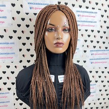 Medium Box Braid Braided Lace Closure Wigs For Black Women 22 Inches Col... - £117.83 GBP