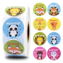 8 Different Cartoon Animals Stickers 500pcs Reward Words Stickers for Teacher - £7.23 GBP+