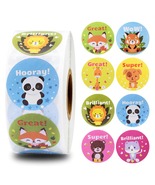 8 Different Cartoon Animals Stickers 500pcs Reward Words Stickers for Te... - £7.02 GBP+