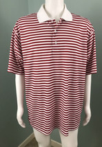 Men&#39;s Dockers S/S Red &amp; White Striped Polo Shirt Sz XL - £10.16 GBP