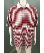 Men&#39;s Dockers S/S Red &amp; White Striped Polo Shirt Sz XL - $12.86