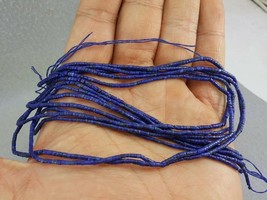 grade AAA 2mm Lapis lazuli un-polished heishi Natural beads 16 inches 5 strings - £23.14 GBP
