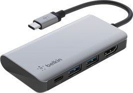 Belkin - USB-C 4 in 1 Multiport Adapter - 4K HDMI - Gray - NEW - $18.80
