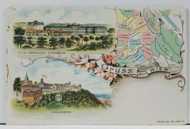 Austria Vienna, Wien Multi View Vignette with Territory Map c1899  Postcard L7 - £45.35 GBP