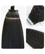 SUYYA Kinky Straight Tape in Extensions Natural Black Tape in Hair Exten... - €33,14 EUR