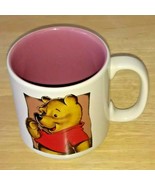 Disney Winnie The Pooh White Coffee Mug Cup Pink Inside 12 oz Made in Th... - $377.48 MXN