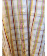 Men&#39;s St. Croix Yellow-Red Plaid Long Sleeve Dress Shirt Sz L Made In Italy - £12.57 GBP