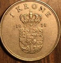 1971 DENMARK 1 KRONE COIN - £2.03 GBP