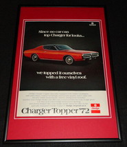 1972 Dodge Charger Topper Framed 12x18 ORIGINAL Advertisement - £38.65 GBP