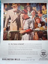 Burlington Mills Baseball Autograph Advertisement Art 1947 - $18.99