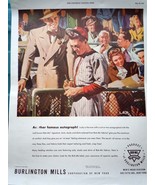 Burlington Mills Baseball Autograph Advertisement Art 1947 - £14.94 GBP