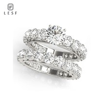 0.8 Carat Mmoissanite Diamond Engagement Ring Sets For Women 925 Sterling Silver - £87.92 GBP