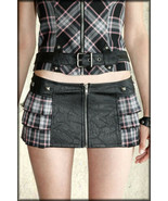 Lip Service Plaid Paradox Metal Stud Womens Zip Front Mini Skirt Black P... - £33.77 GBP