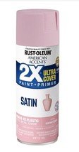 Rust-Oleum American Accents 2X Ultra Cover Spray Paint, Satin Sweet Pea Pink, - £8.93 GBP