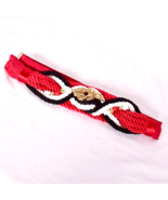Vintage Women&#39;s Belt Rope Twist Adjustable Red White &amp; Black - £13.37 GBP