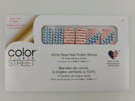 Color Street FLAG YOU&#39;RE IT Nail Polish Strips July 4th Red White Blue R... - £26.05 GBP