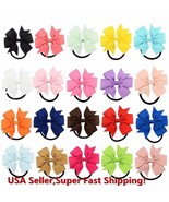 20 pcs 3 Inch Boutique Grosgrain Ribbon Girl&#39;s Hair bows  Hair Elastic Bows - £8.28 GBP