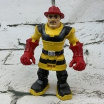 Fisher Price Fire Men Figure 2010 Mattel Emergency Responder Yellow Red - £5.44 GBP