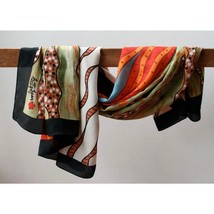 RARE Betty Egan silk scarf by Oroton Aboriginal artwork with rolled hem ... - $990.00