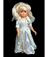 Vintage 1993 Cititoy Rubber Doll Blonde Girl Poseable White Satin Lace D... - $65.00