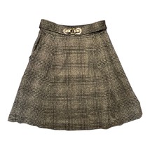 Banana Republic Womens A Line Skirt Gray Knee Length Self Belted Wool Bl... - £15.77 GBP