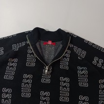 GUESS Los Angeles Women’s Black & White 1/4 Zip Pullover Sweater Jacket Size L image 9