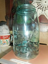 Ball Mason Blue Quart Canning Jar w/ Ball Lid Mold No. 3-2 Vintage 1910-1923 - £17.17 GBP