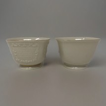 VTG Pair of Lenox Candy Dish Square Nut Bowls Cream w/24K Gold trim USA Made - £18.80 GBP