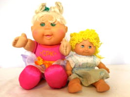 Cabbage Patch Kid Dolls one Large in Pink CPK  + 1 small Cabbage patch doll  - £15.03 GBP