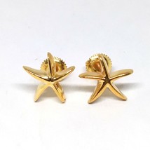 14K Yellow Gold Plated Silver Starfish Stud Earrings Gifts For Her - £28.76 GBP