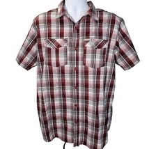 Columbia Vented Shirt Mens Large Red Plaid Outdoor Fishing casual Short Sleeve - £20.56 GBP