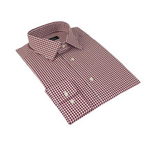Men Mondego 100% Cotton Dress Sport Classic Business shirt A9100 Red checker box image 3