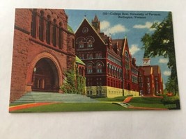 Vintage Postcard Unposted Linen College Row University Of Vermont VT - £1.88 GBP