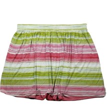 Lane Bryant A Line Skirt Size 22/24 Striped Red Green White Pull On Trumpet - £21.36 GBP
