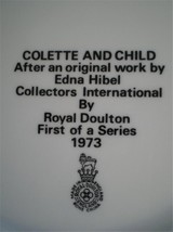 Edna Hibel Collector Plate Royal Doulton Colette & Child Vintage 1973 Home Decor - $28.05
