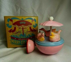 Vtg Irwin Mechanical Spinning Toy Working Wind Up Carousel Merry Go Round In Box - $49.95